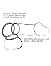Fantasy C-Ringz Silicone Stamina Set (Black) – Silicone Ring Set COCK RING Set